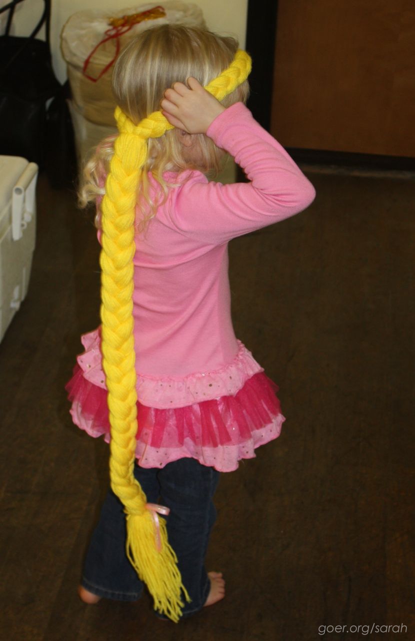 Tangled in Yellow Yarn Rapunzel Hair Tutorial Sarah Goer Quilts